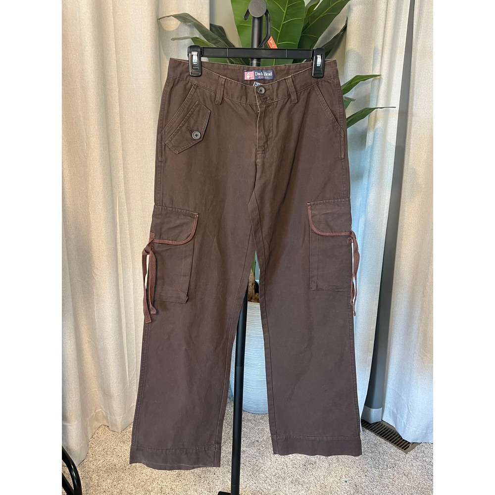 Duck Head Jeans Co Womens Brown Cargo Pants Straight Leg Cotton Utility Size 7